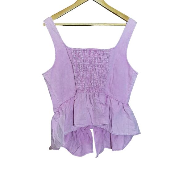 Future Collective Womens Sleeveless Pink Denim Corsett With Flounce Hem Size XXL - Picture 4 of 7